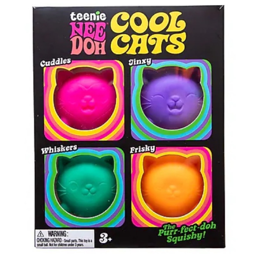 NeeDoh Cool Cats Squishy 4-pack - Pink, Purple, Green, Orange